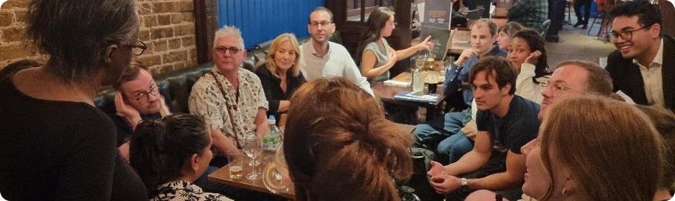 The Sylvans are a debating group in London that discusses topical issues, examining them through reasoned debate in a friendly atmosphere.